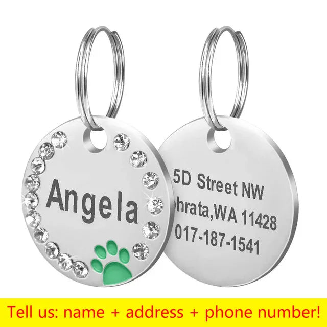 Engraved Stainless Steel Pet Pendant ID Tag