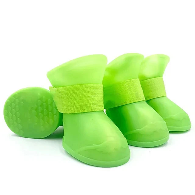 4PC Set Waterproof Anti-Slip Rubber Pet Rain Boots
