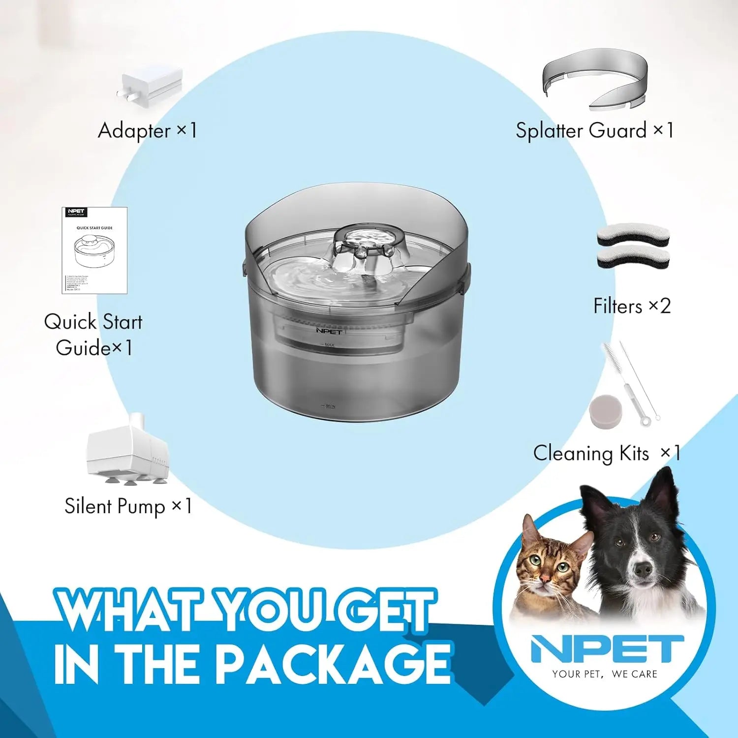 NPET DF30 Large Pet Water Fountain