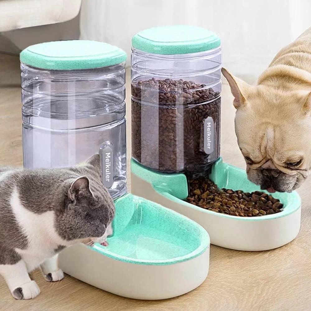Large Capacity Gravity Pet Food & Water Dispenser Set