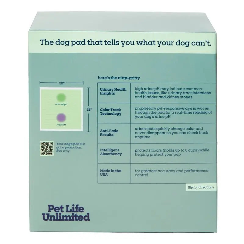Health Monitoring Absorbent Dog Pee Pads w/pH Tracking Technology