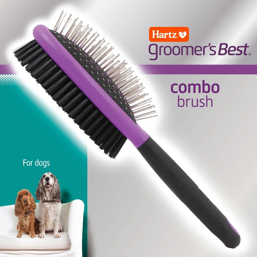 Professional Double-Sided Dog Grooming Brush w/Ergonomic Handle