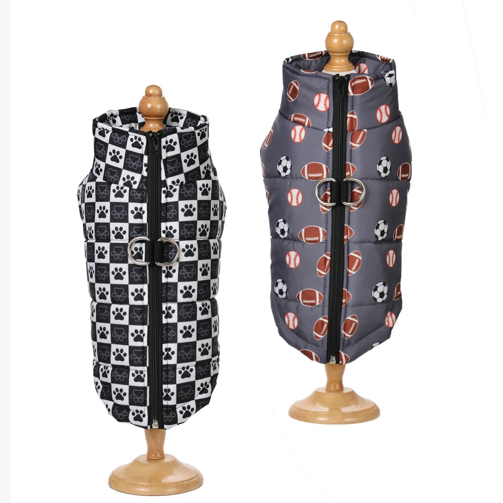 Printed Waterproof Warm Dog Coat