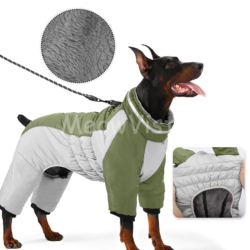 Thick Warm Turtleneck 4‑Legged Dog Snowsuit