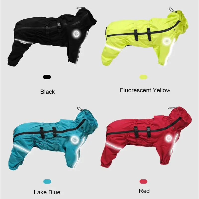 Adjustable Waterproof Dog Jump Suit w/Detachable Hood