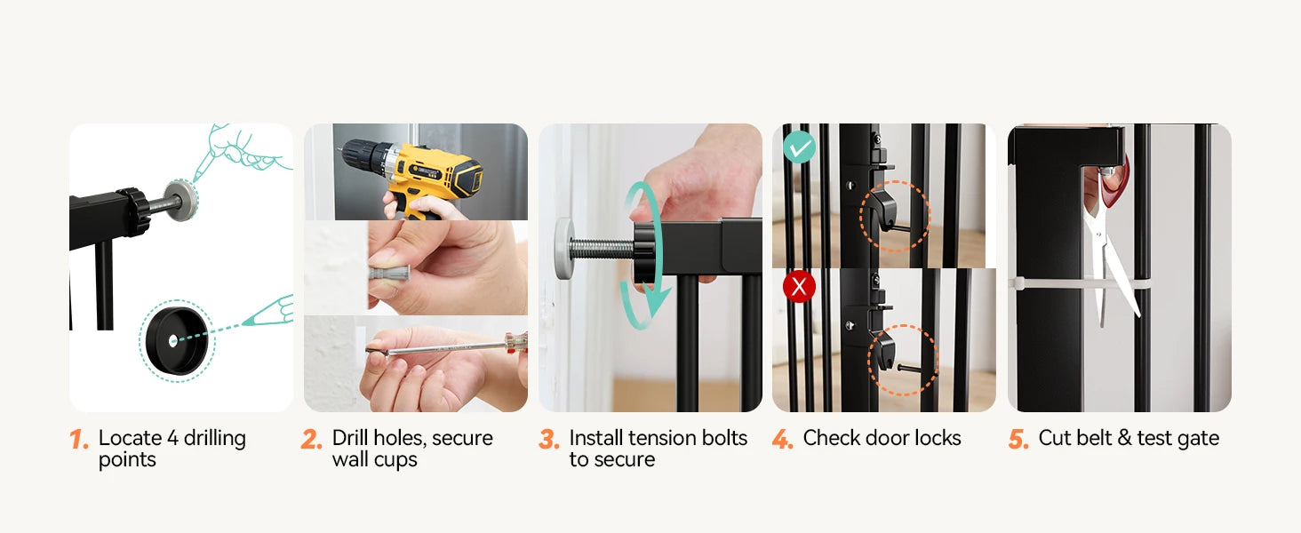 Extra-Tall Pressure Mounted Easy Walk-Thru Pet Gate