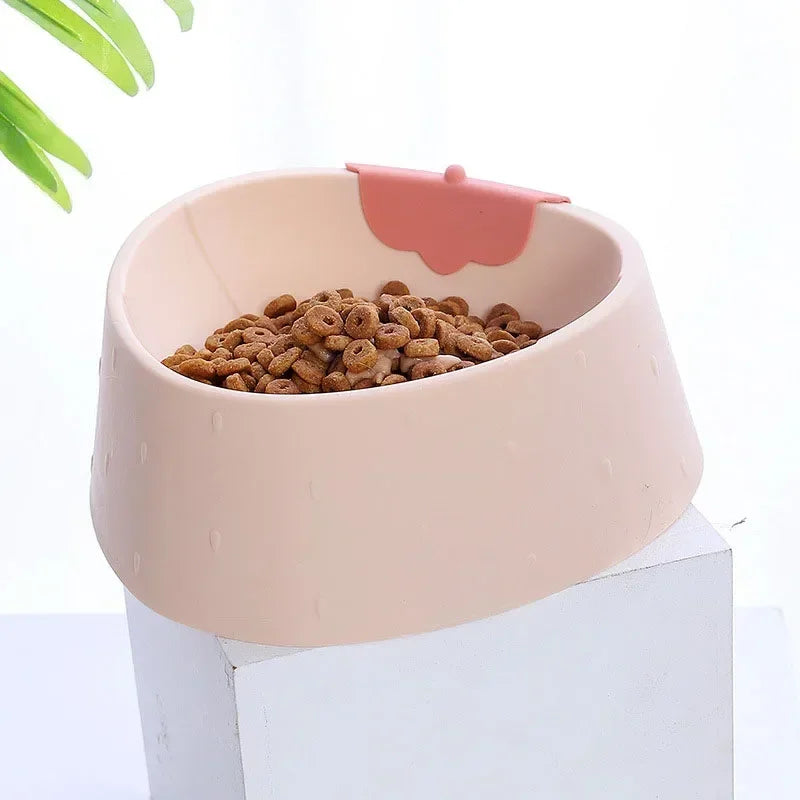 Beautiful Strawberry Pattern Anti-Tumble Pet Bowl