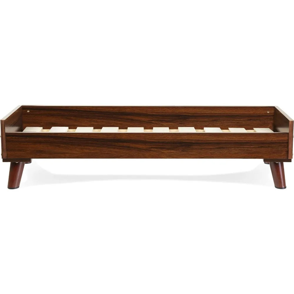 Walnut Elevated Wood Dog Bed Frame