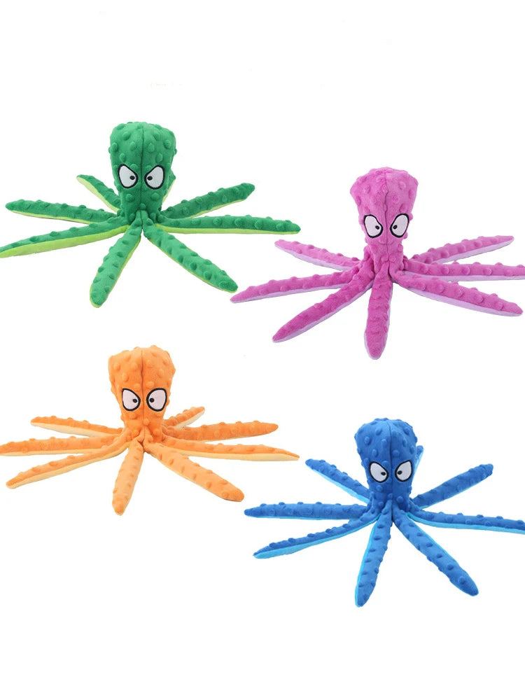 Octopus Shaped Plush Dog Squeaky Toy