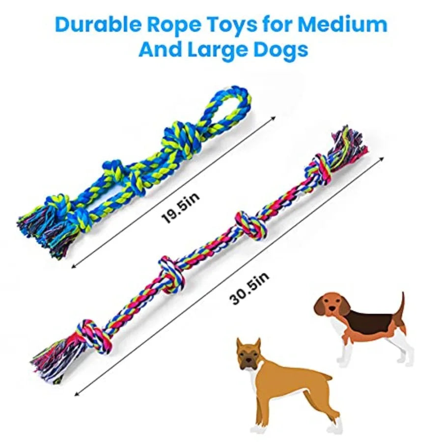 2PC Heavy Duty Indestructible Large Dog Tug of War Rope Toys