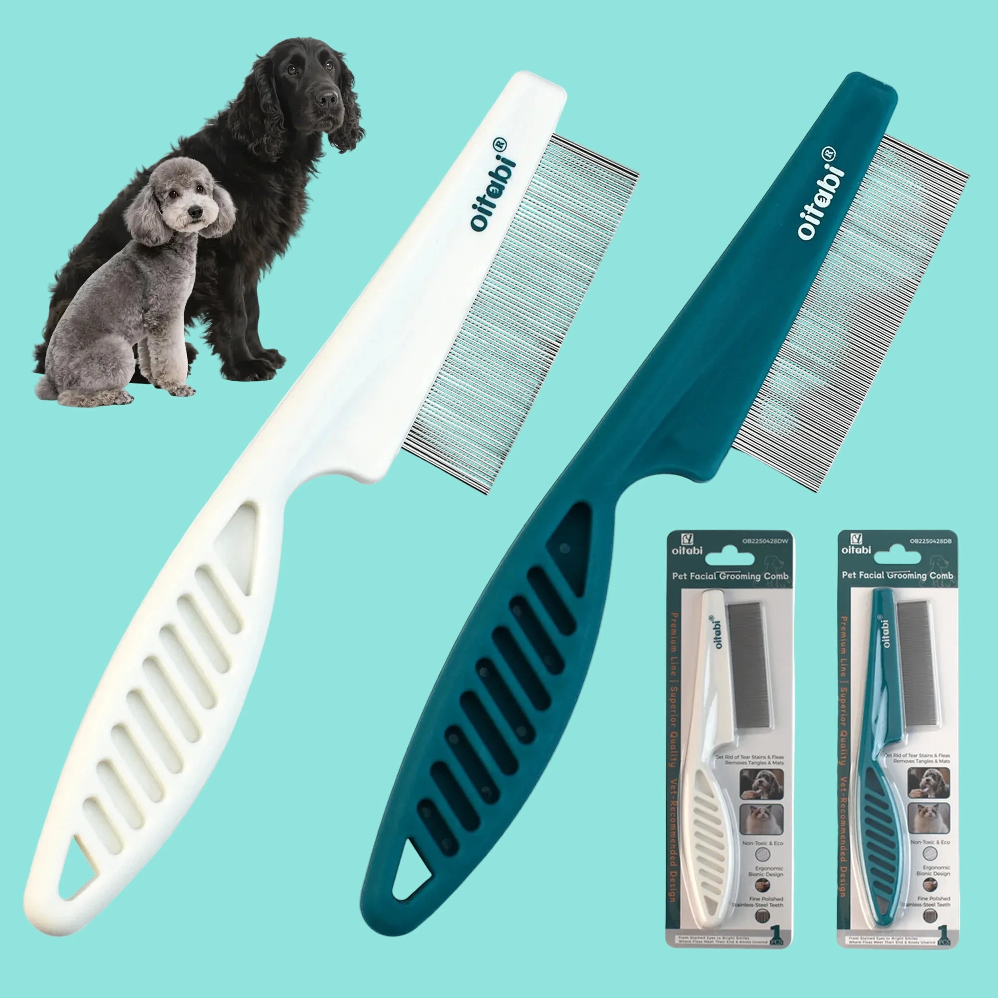 Fine Tooth Dog Grooming & Flea Removal Comb