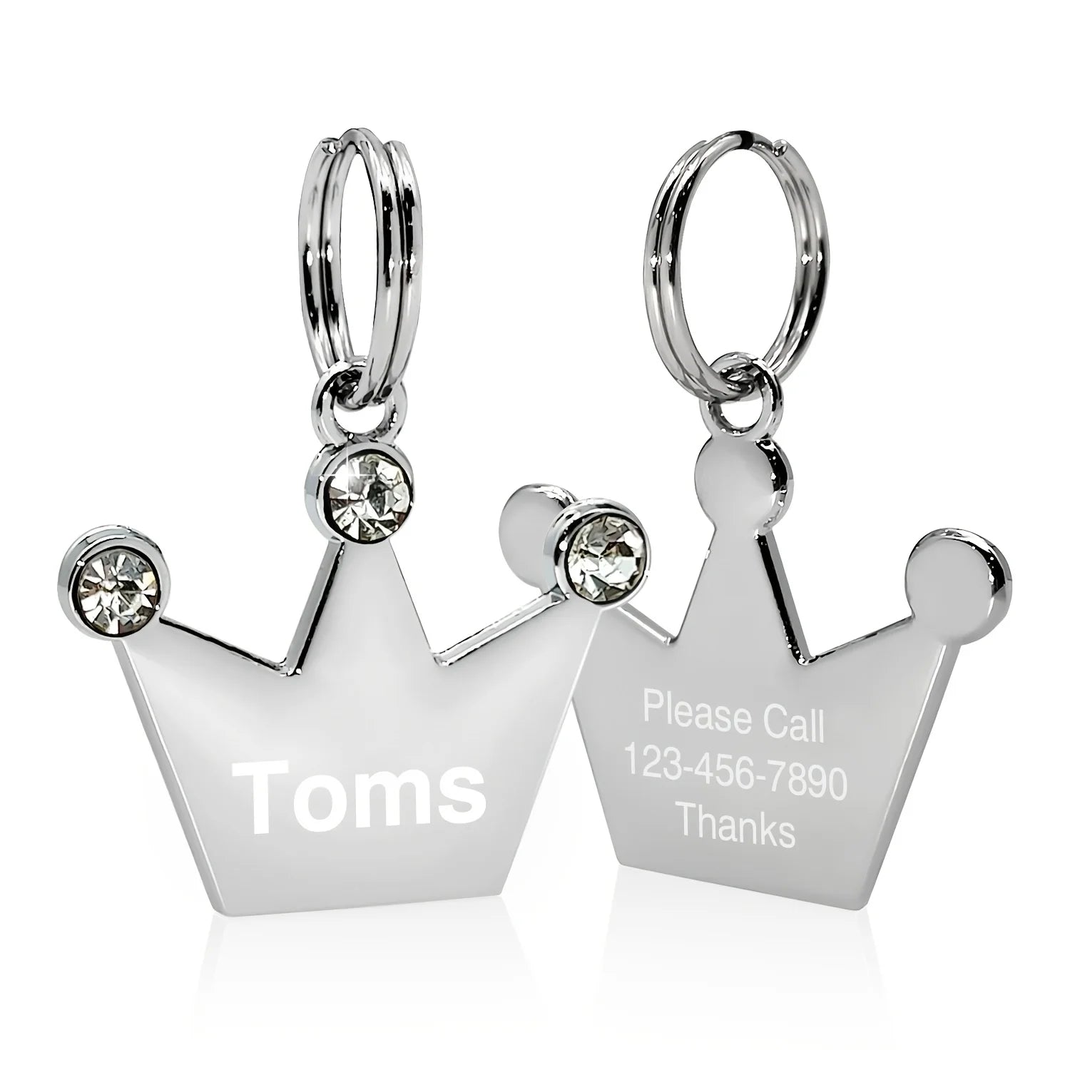 Personalized Crown Pet Collar ID Tag