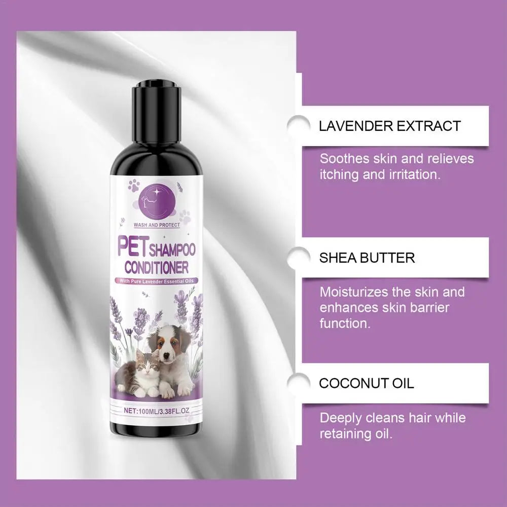 Lavender Natural Plant-Based Deodorizing Pet Shampoo Conditioner