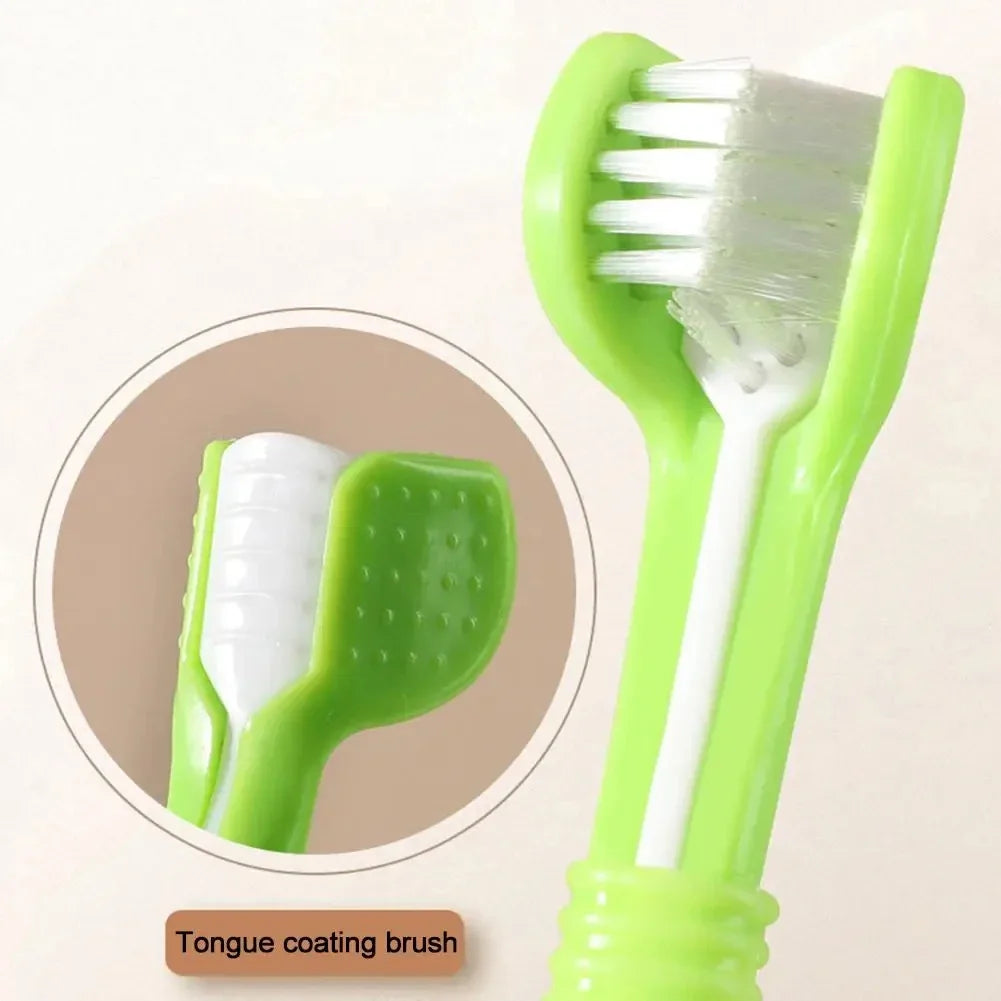 3-Sided Tartar Cleaning Pet Toothbrush