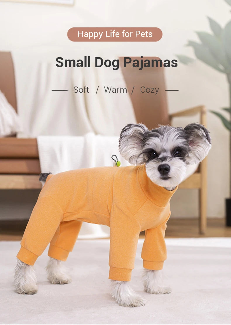 Soft Velvet High Neck Dog Pajamas For Small Dogs