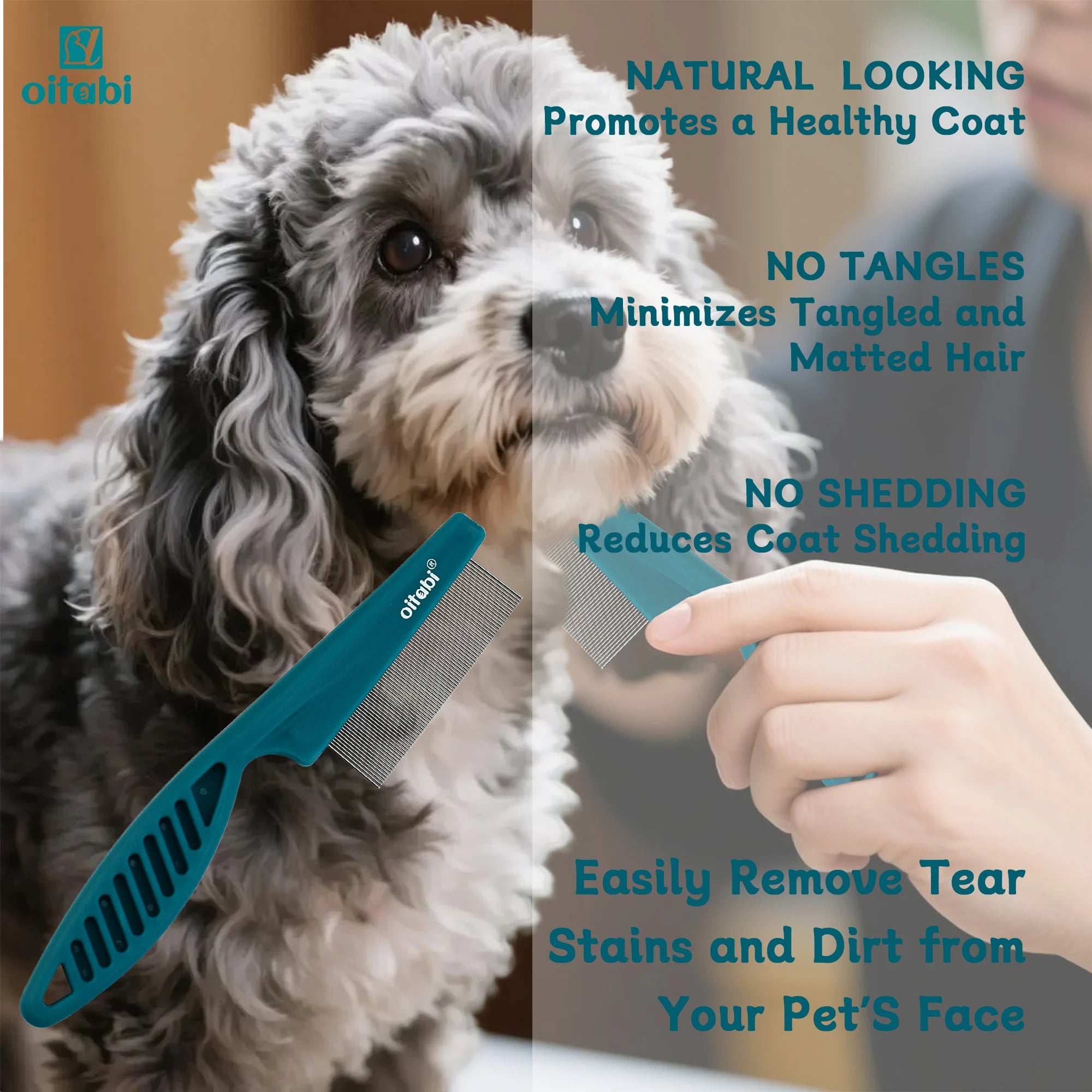 Precision Fine Tooth Dog Grooming & Flea Removal Comb