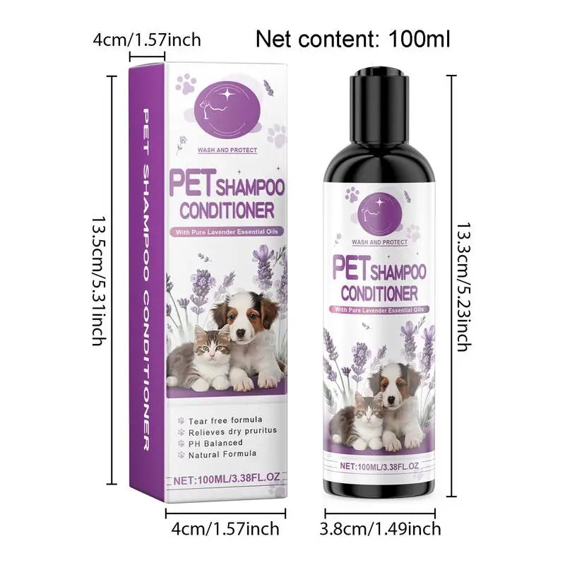 Lavender Natural Plant-Based Deodorizing Pet Shampoo Conditioner