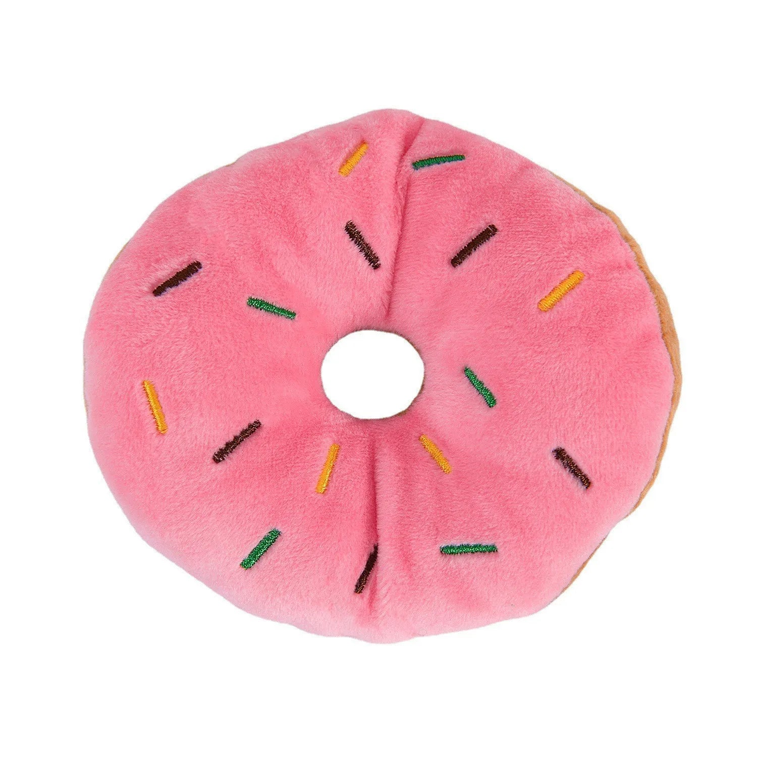 Soft Plush Donut Squeaky Dog Toy