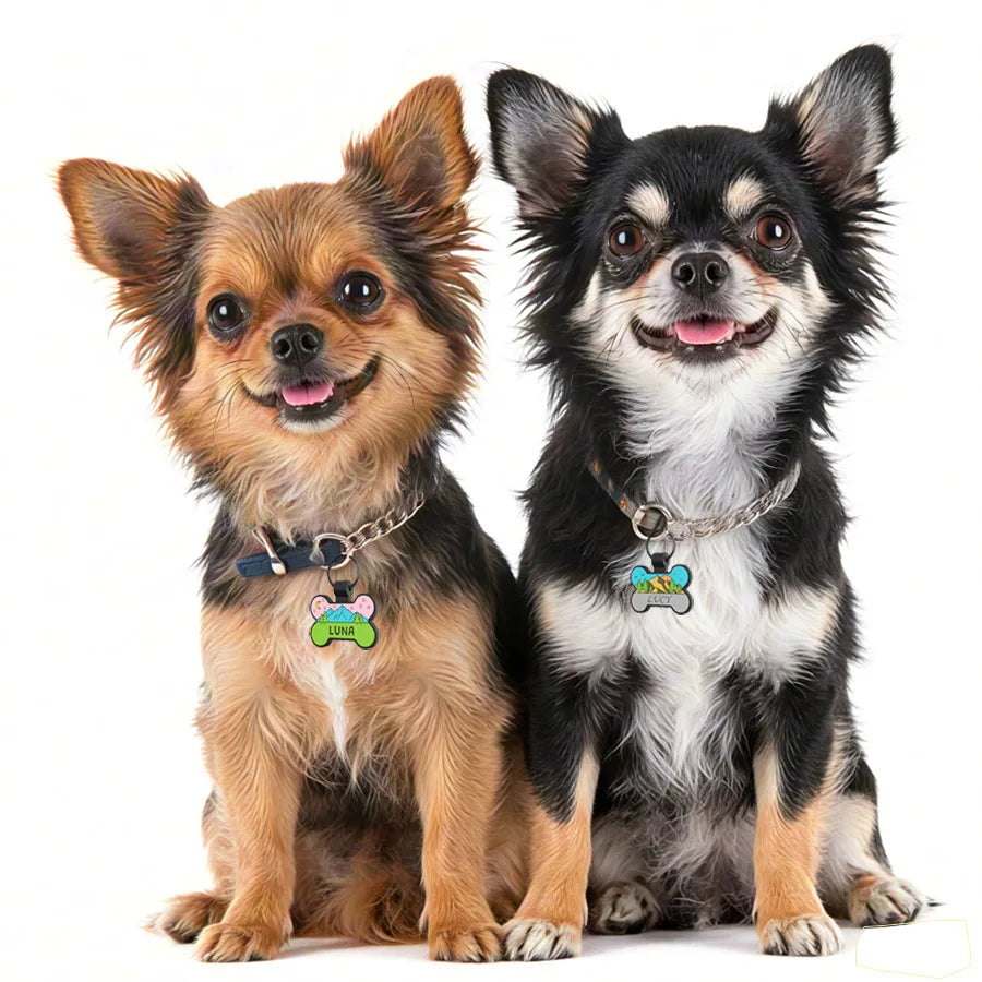 Custom Personalized Double-Sided Bone-Shaped Silicone Dog Tag