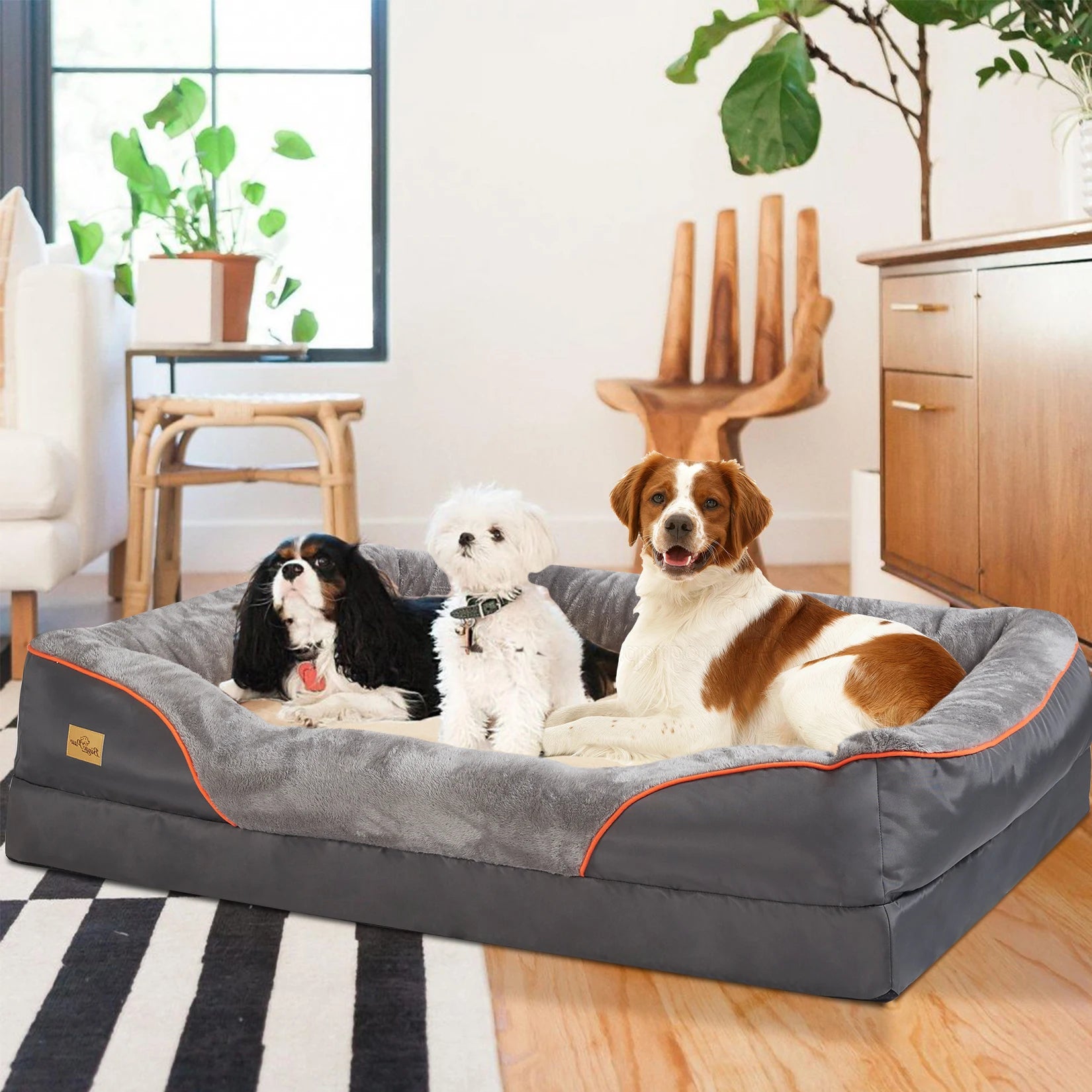 Cozy Comfortable Large Bolster Dog Bed