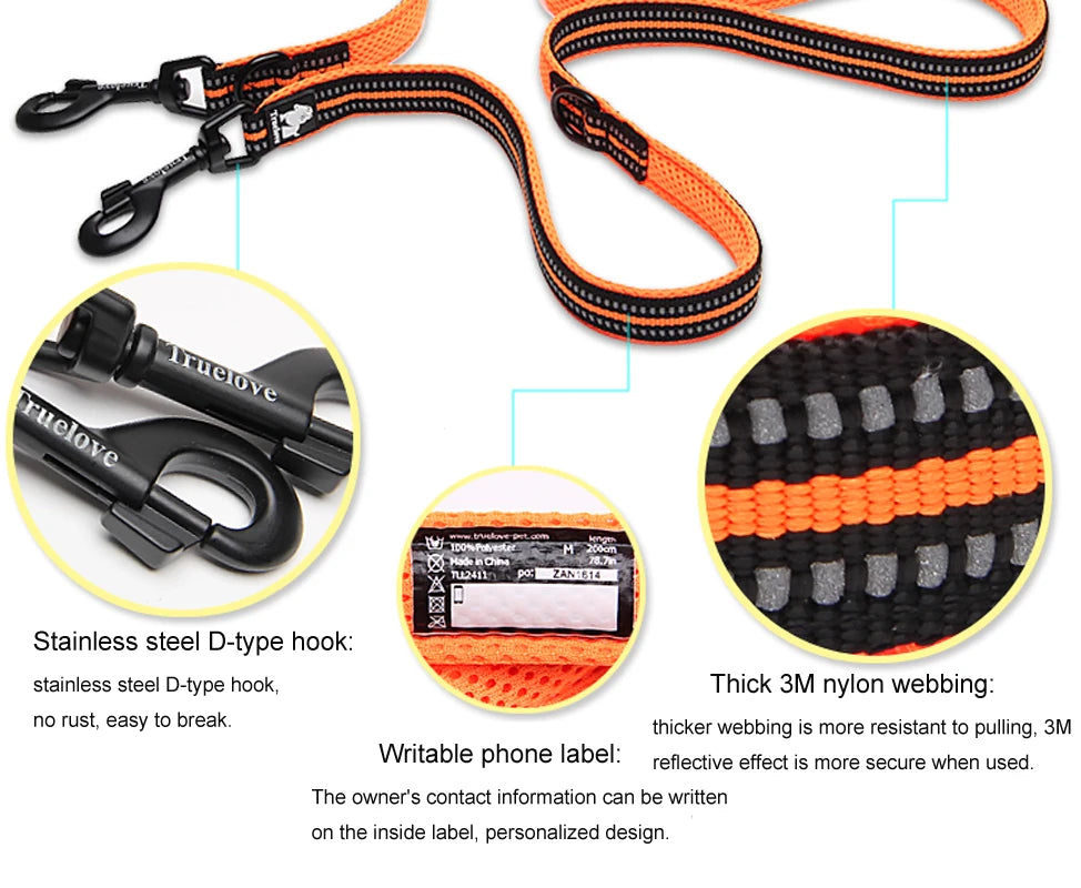 7-in-1  Multi-Purpose Reflective Dog Leash