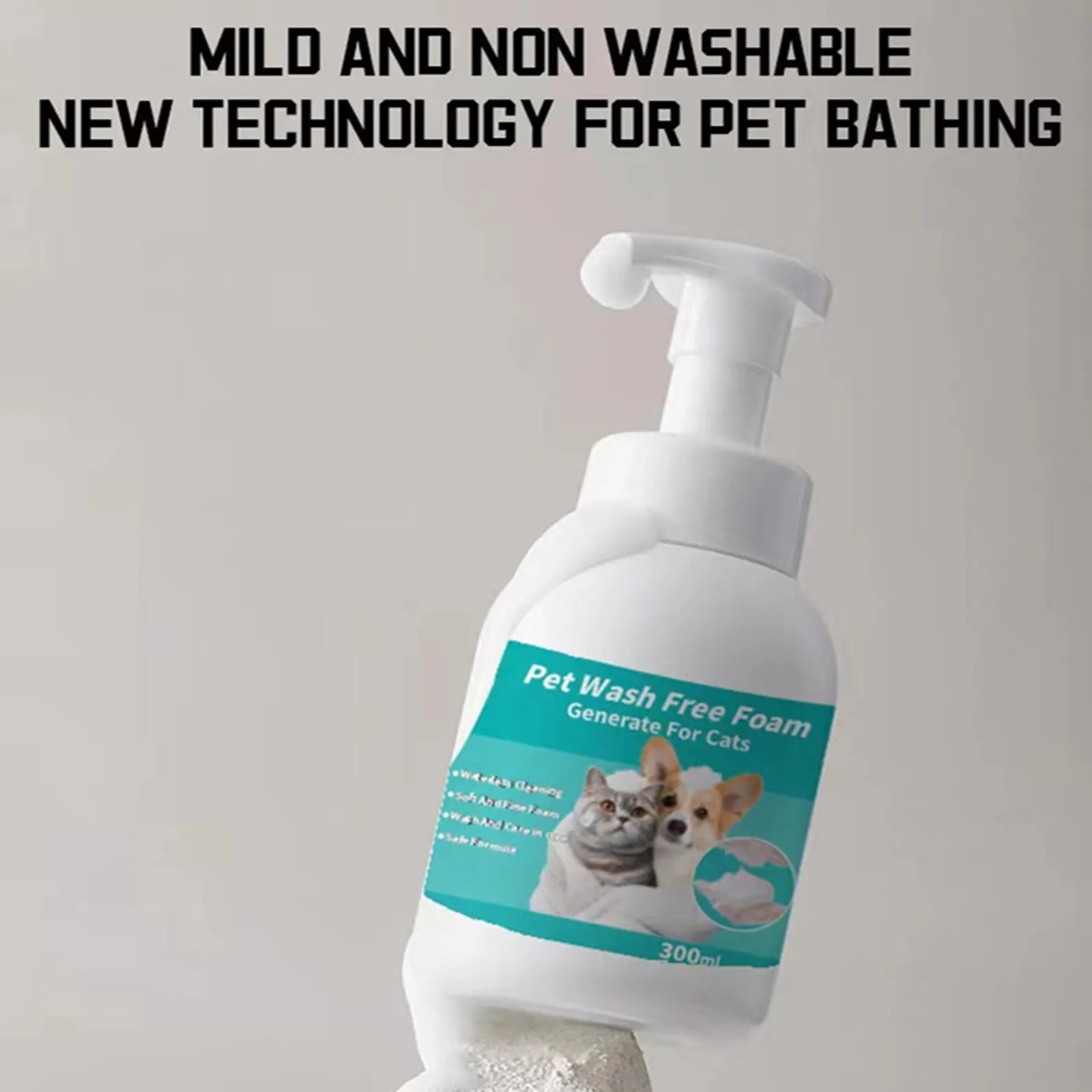 Leave-In Rinse-Free Pet Foam Shampoo Mousse