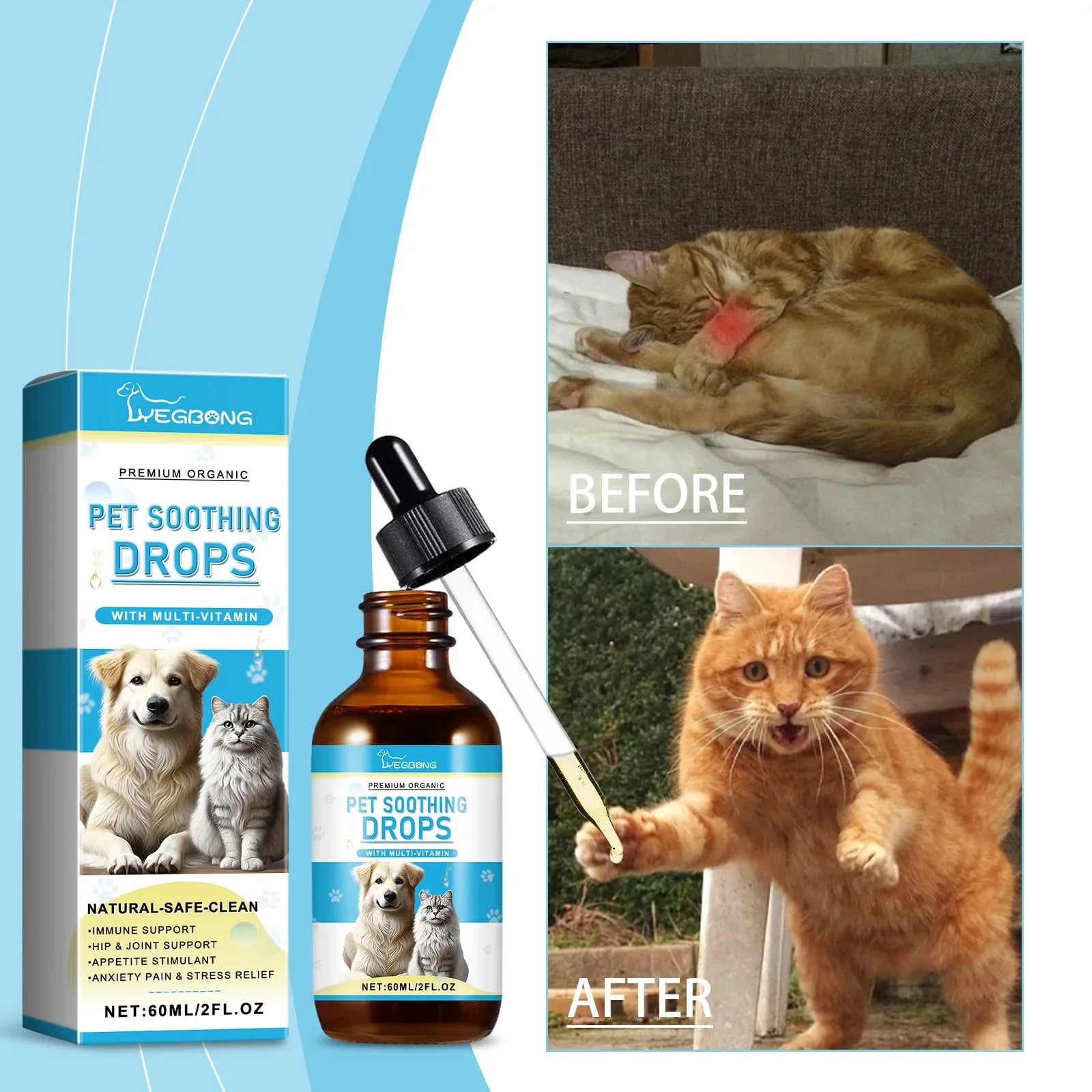 Premium Organic Pet Stress Relief Drops