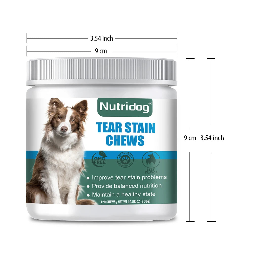 Tear Stain & Eye Health Dog Chews w/Cranberries & Vitamins
