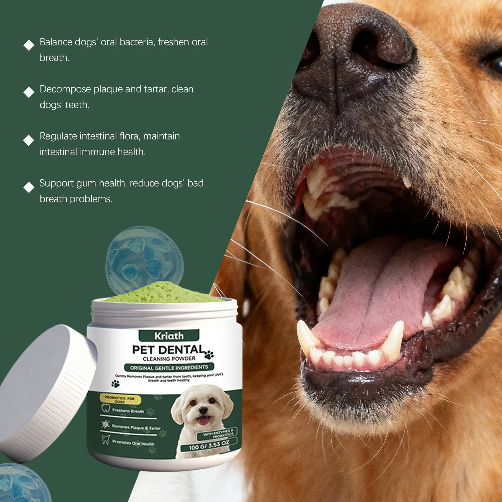 Plaque Defense Enzyme Formula Natural Pet Dental Powder