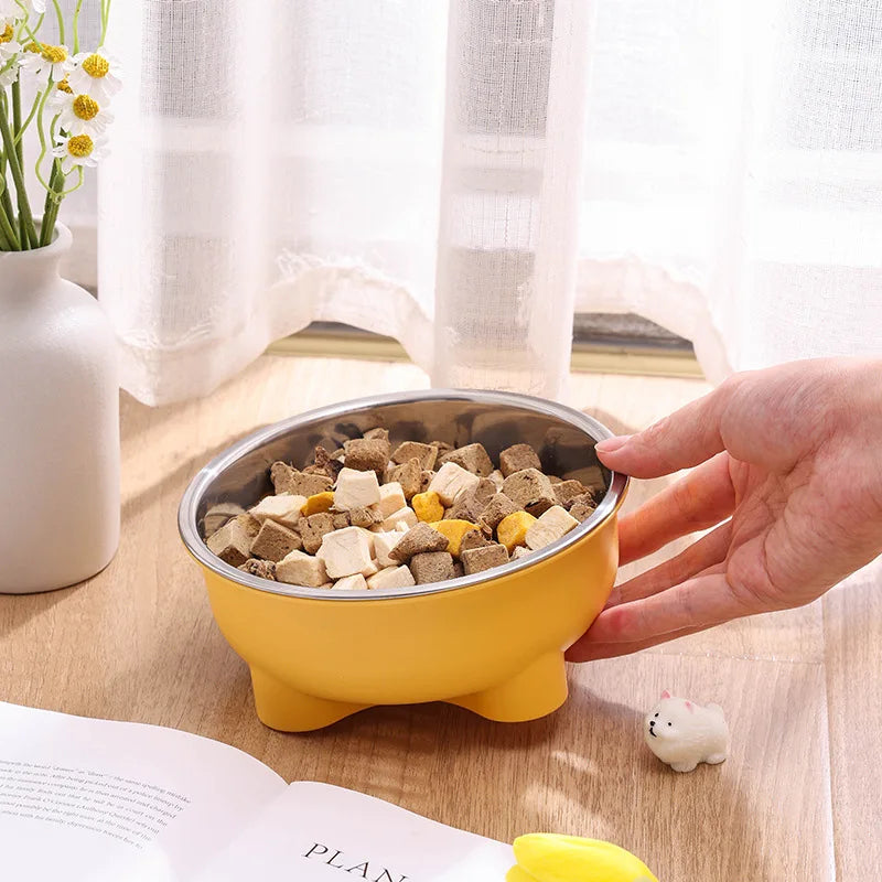 Thickened Stainless Steel Non-Slip Detachable Pet Bowl