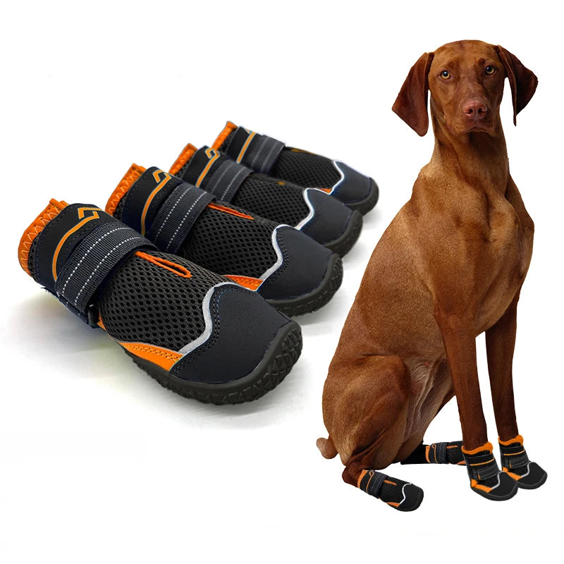 Premium High-Cut Reflective Waterproof Dog Paw Protector Boots
