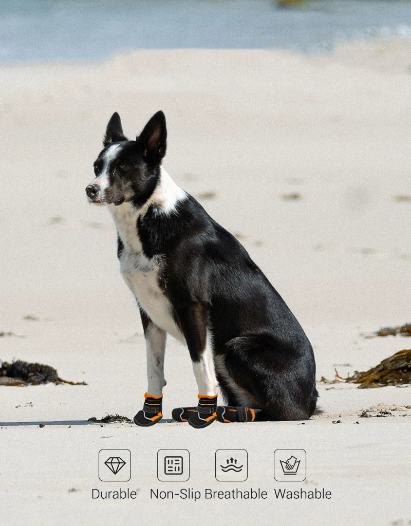 Premium High-Cut Reflective Waterproof Dog Paw Protector Boots