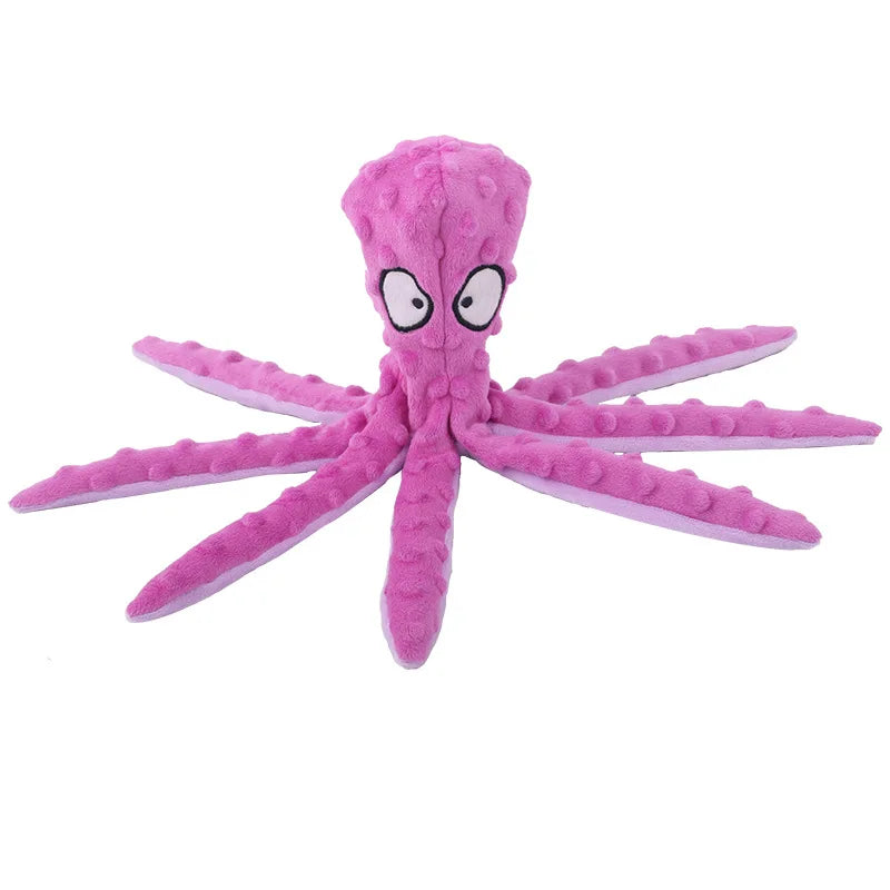 Octopus Shaped Plush Dog Squeaky Toy