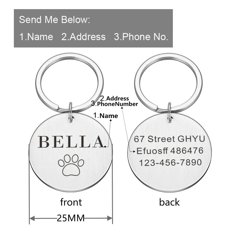 Personalized Stainless Steel Pet ID Tag