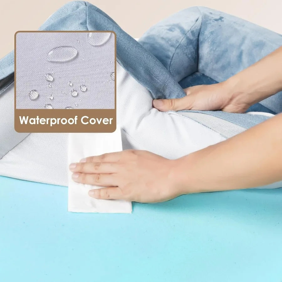 Orthopedic Pet Bed w/Waterproof Memory Foam & Supportive Egg-Crate Design