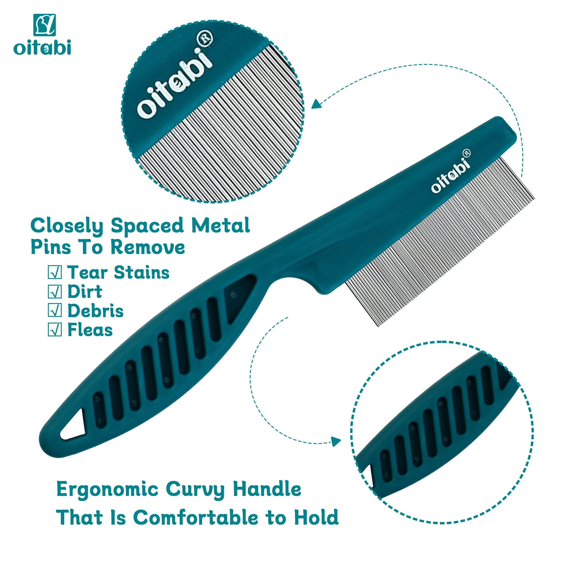 Precision Fine Tooth Dog Grooming & Flea Removal Comb