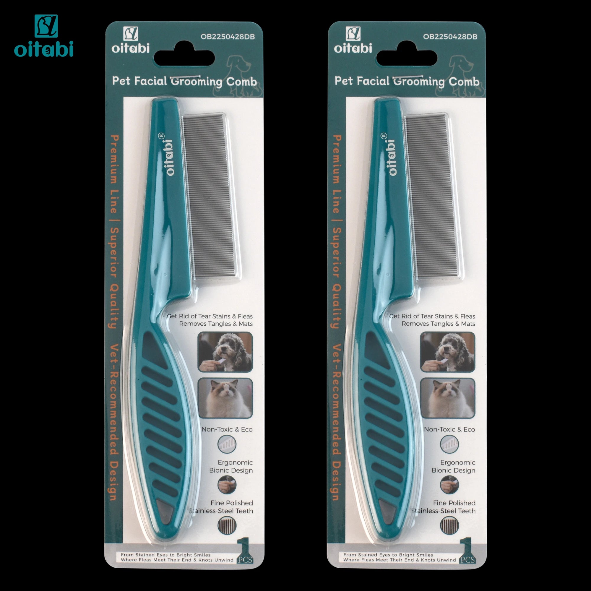 Precision Fine Tooth Dog Grooming & Flea Removal Comb