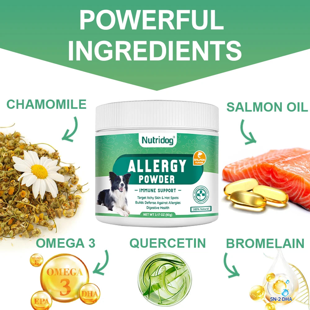 Anti-Allergy, Skin & Immune Support Powder For Dogs