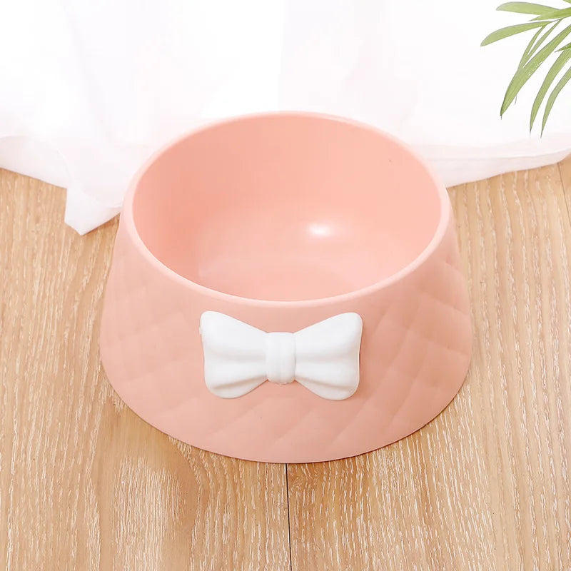Lovely Bowknot Diamond Pattern Pet Bowl