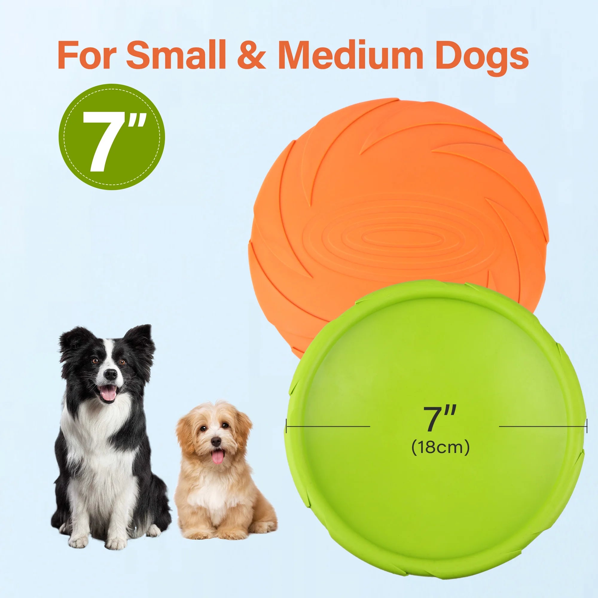 2-Pack Natural Rubber Dog Flying Frisbees
