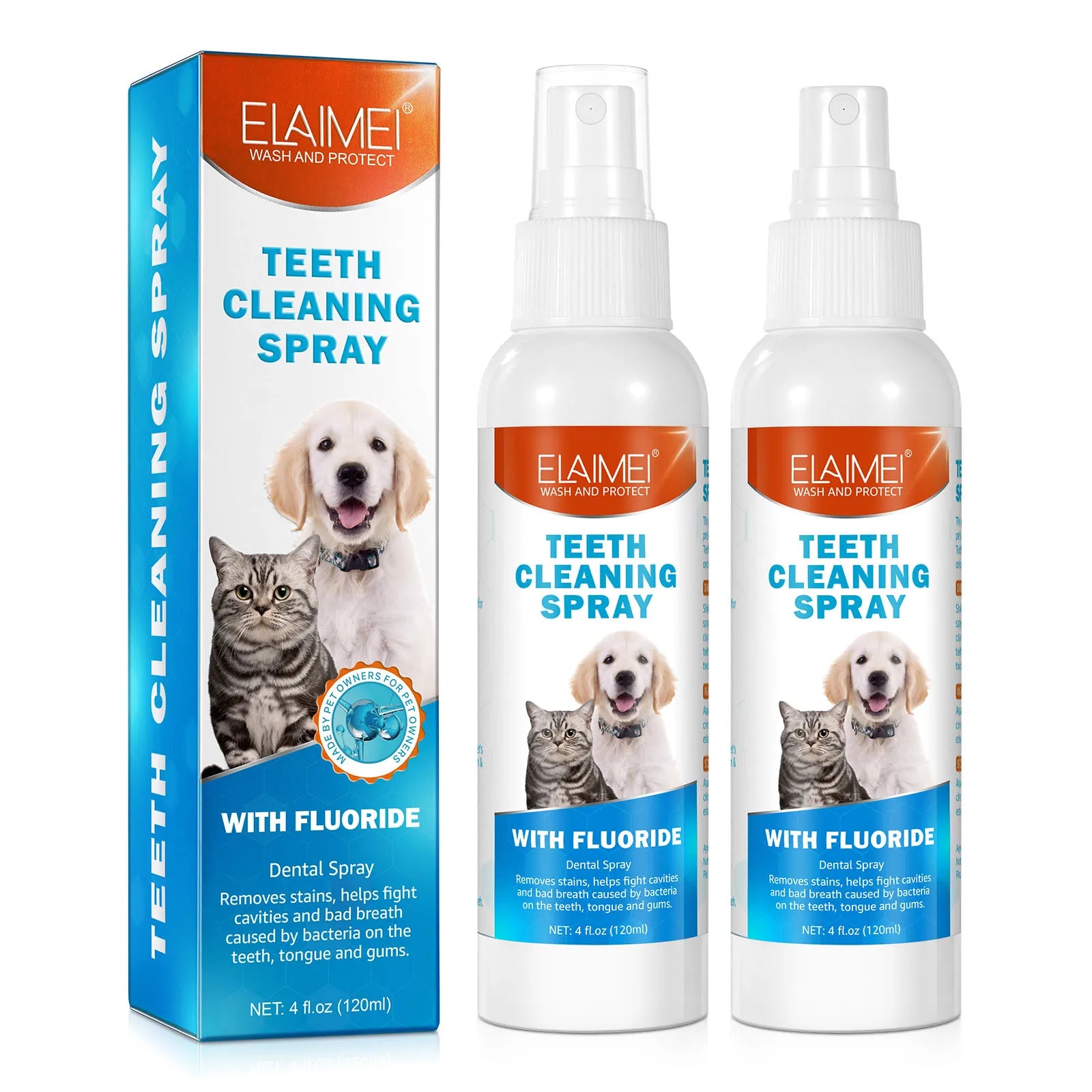 Pet Teeth Cleaning Dental Spray w/Fluoride