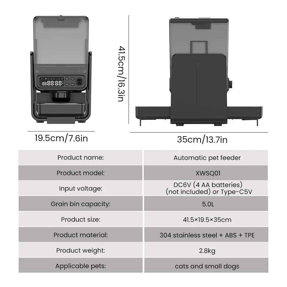 Adjustable Height Dual Smart Pet Feeder