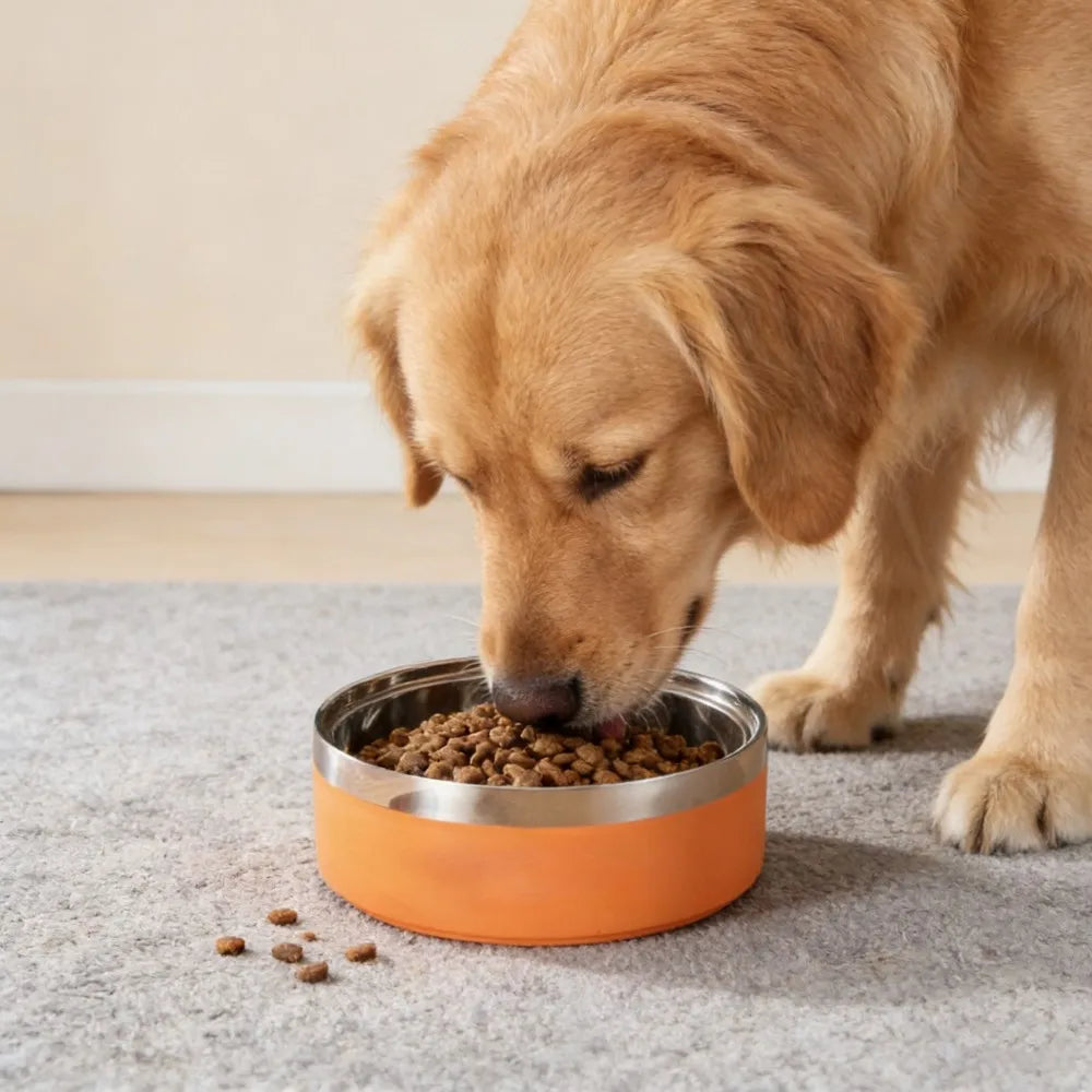 Custom Engraved Stainless Steel Non-Slip Double Layer Pet Bowl