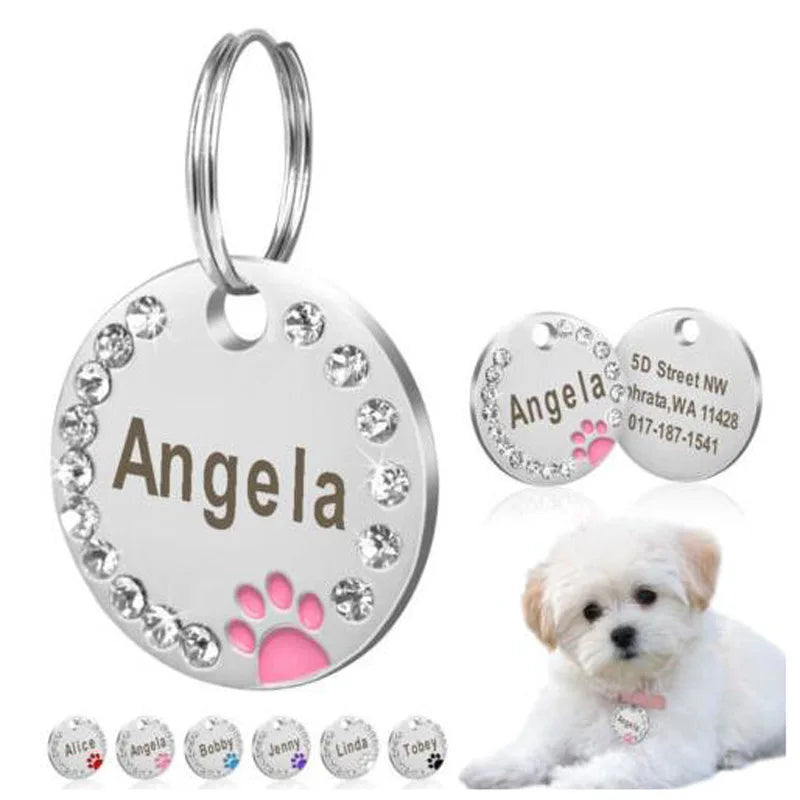 Engraved Stainless Steel Pet Pendant ID Tag