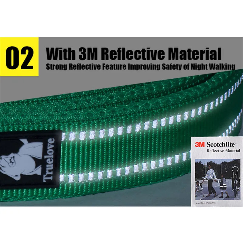 Soft Reflective Nylon Mesh Padded Dog Leash