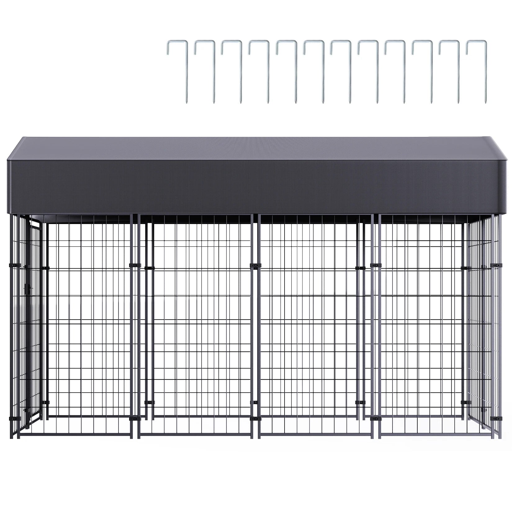 Large Outdoor Dog Kennel w/Water Proof Canopy Cover