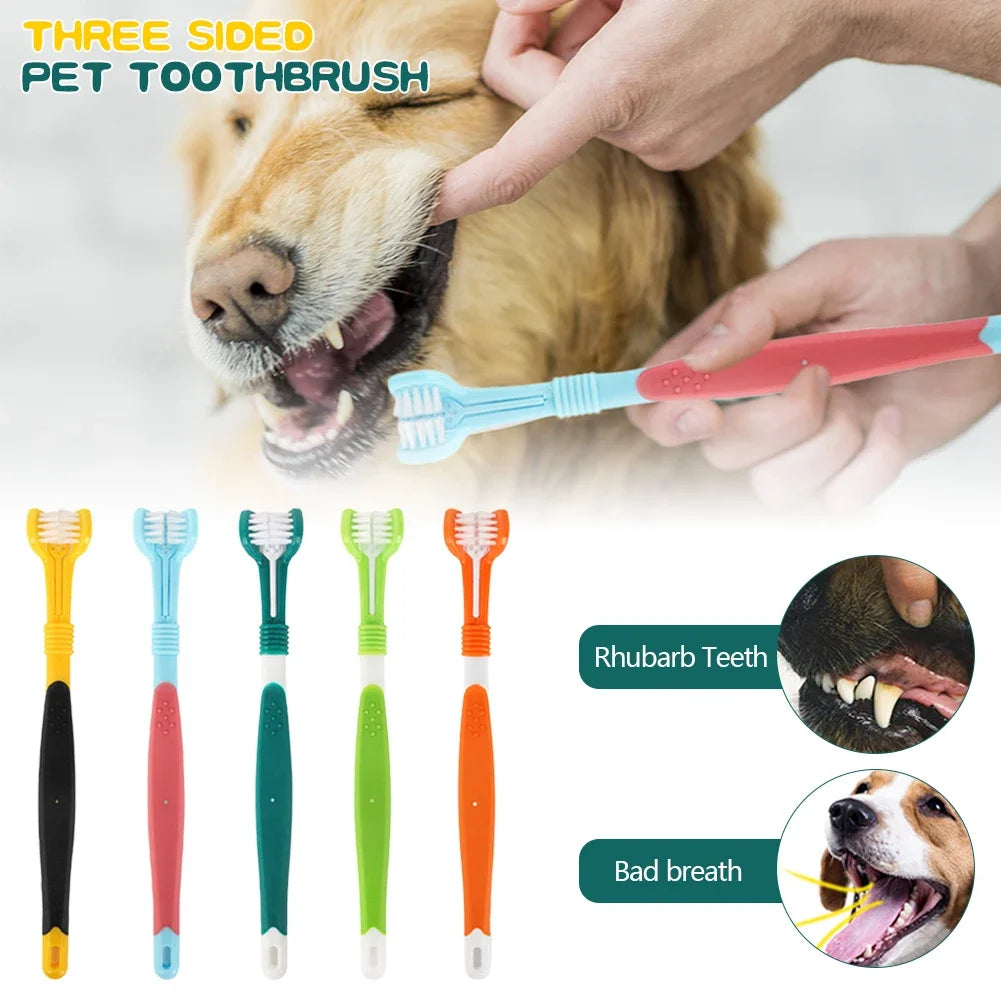 Three-Head Multi-Angle Pet Toothbrush