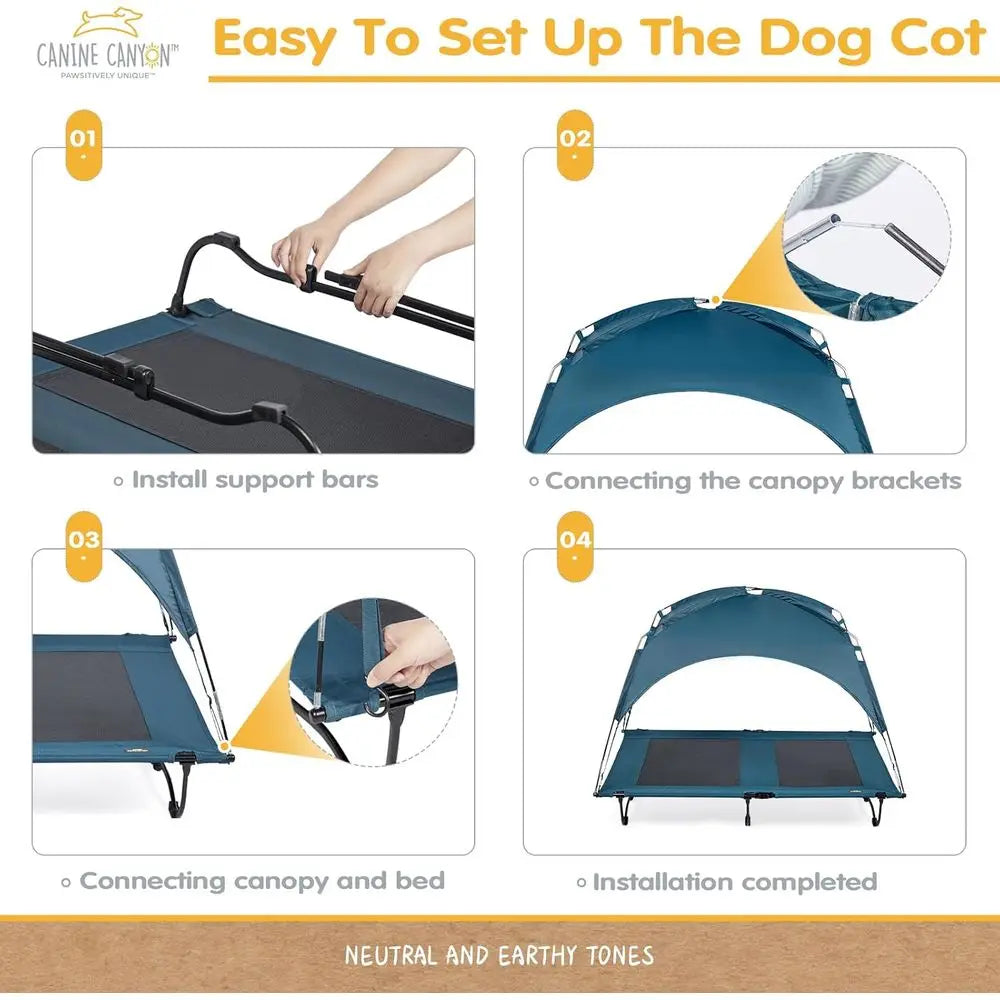 Large Elevated Cooling Bed w/Removable Canopy