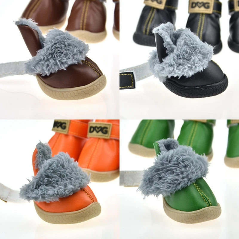 Warm 4PC Set Small Dog Snow Shoes