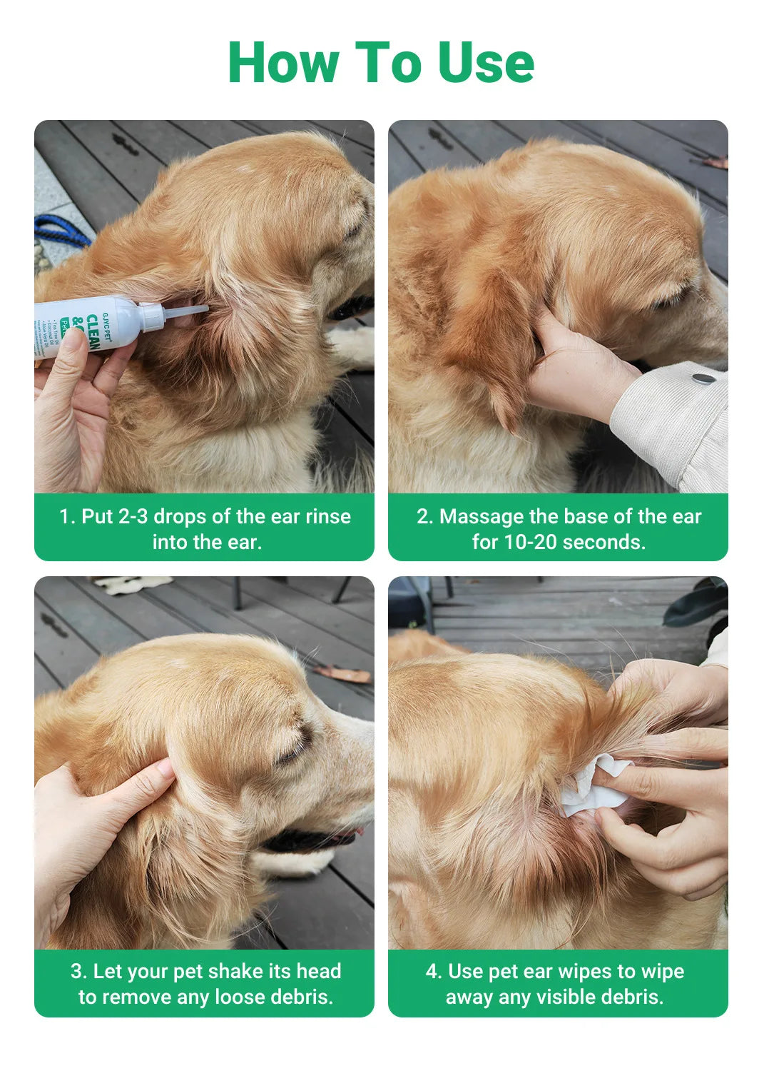 Coconut Oil & Aloe Vera Clean Care Pet Ear Rinse